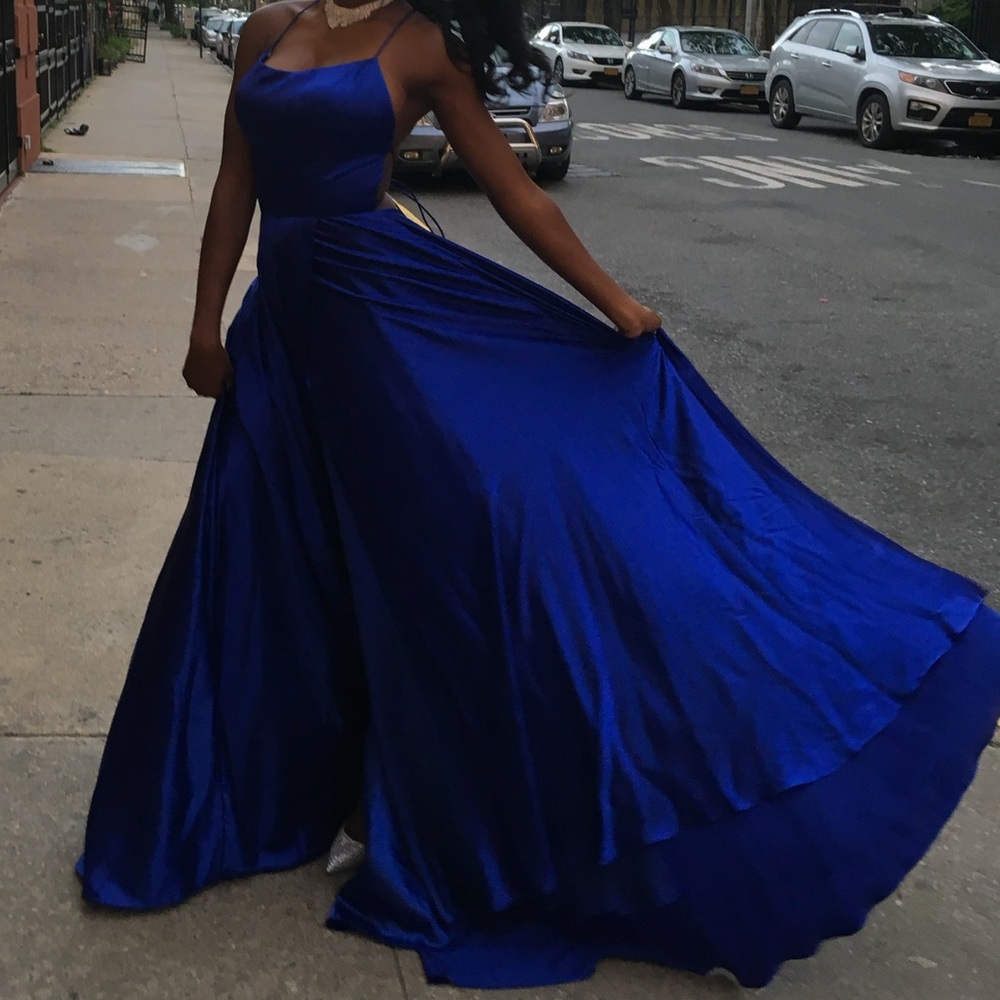 Sherri Hill royal blue prom dress